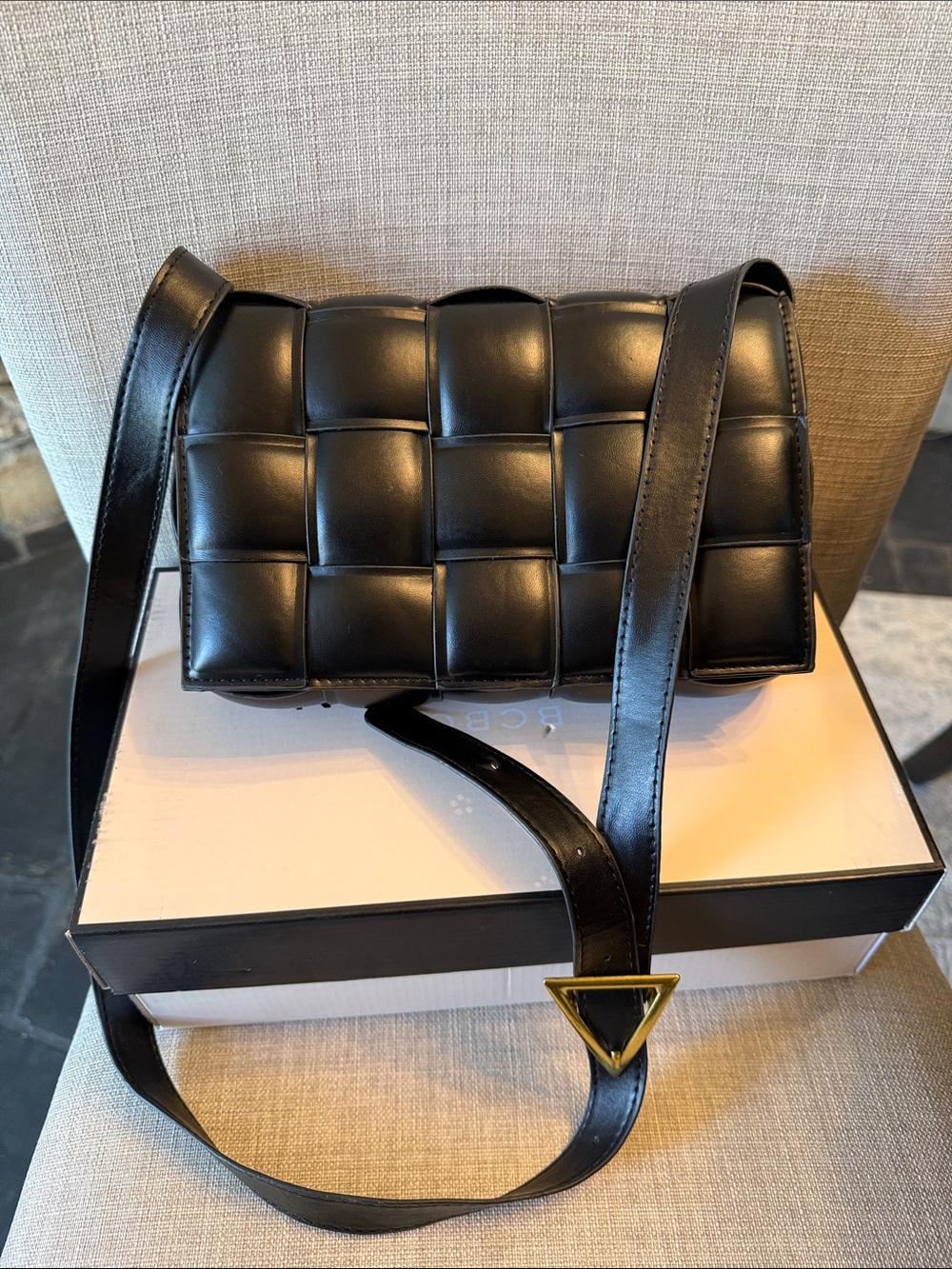 Black Woven Crossbody Bag
